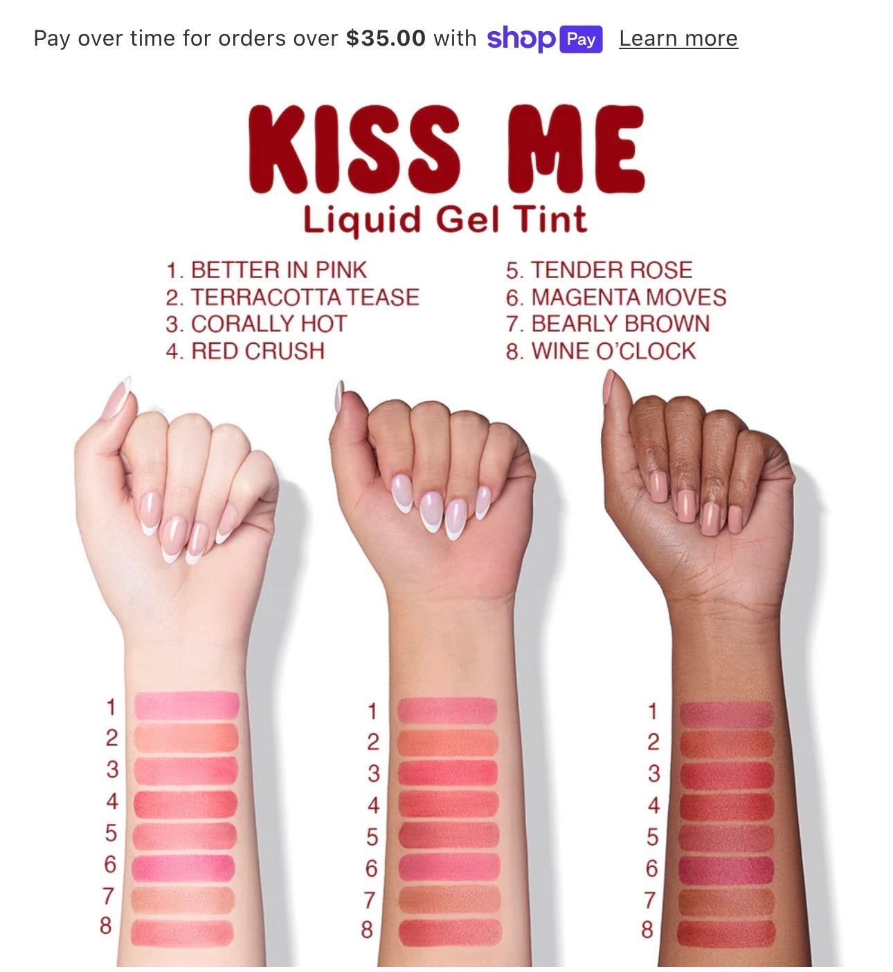 Liquid gel tint